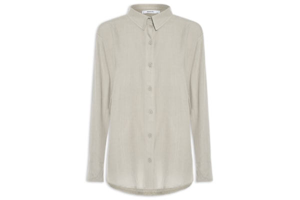 Camisa Feminina Básica Manga Longa - Cinza