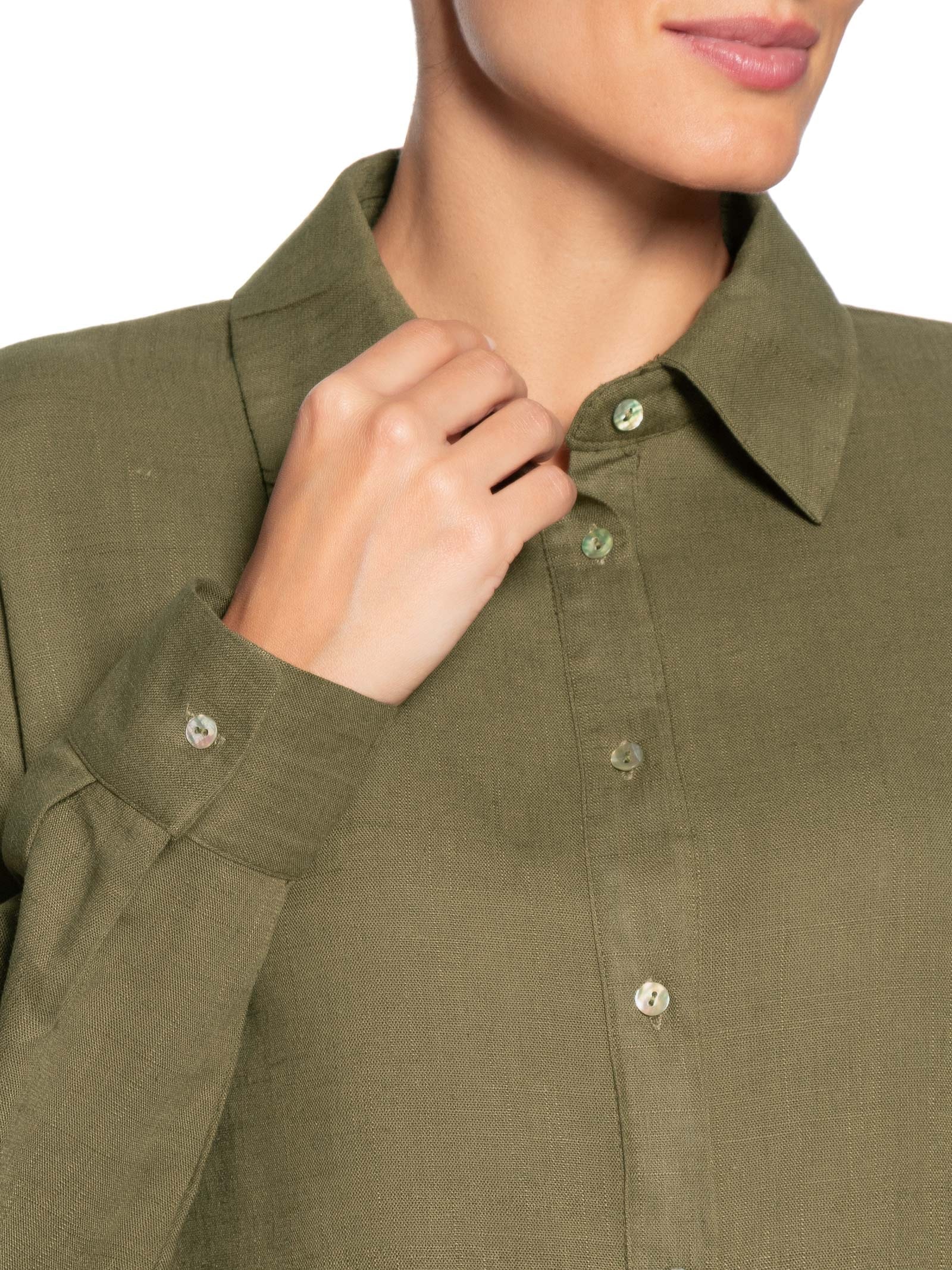 Camisa Feminina Básica Verde Basiq