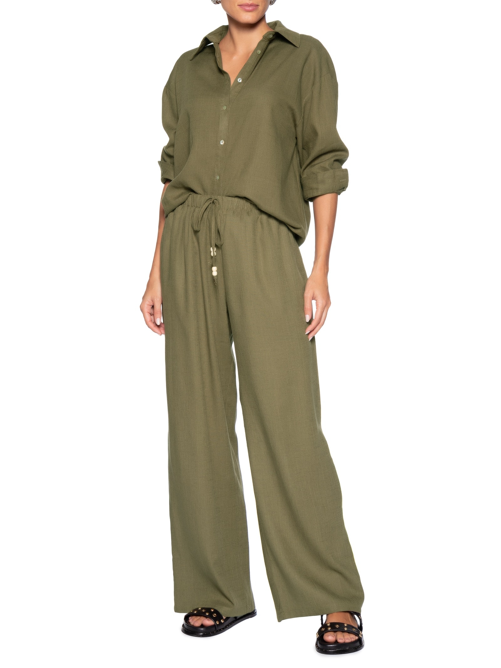 Camisa Feminina Básica Verde Basiq