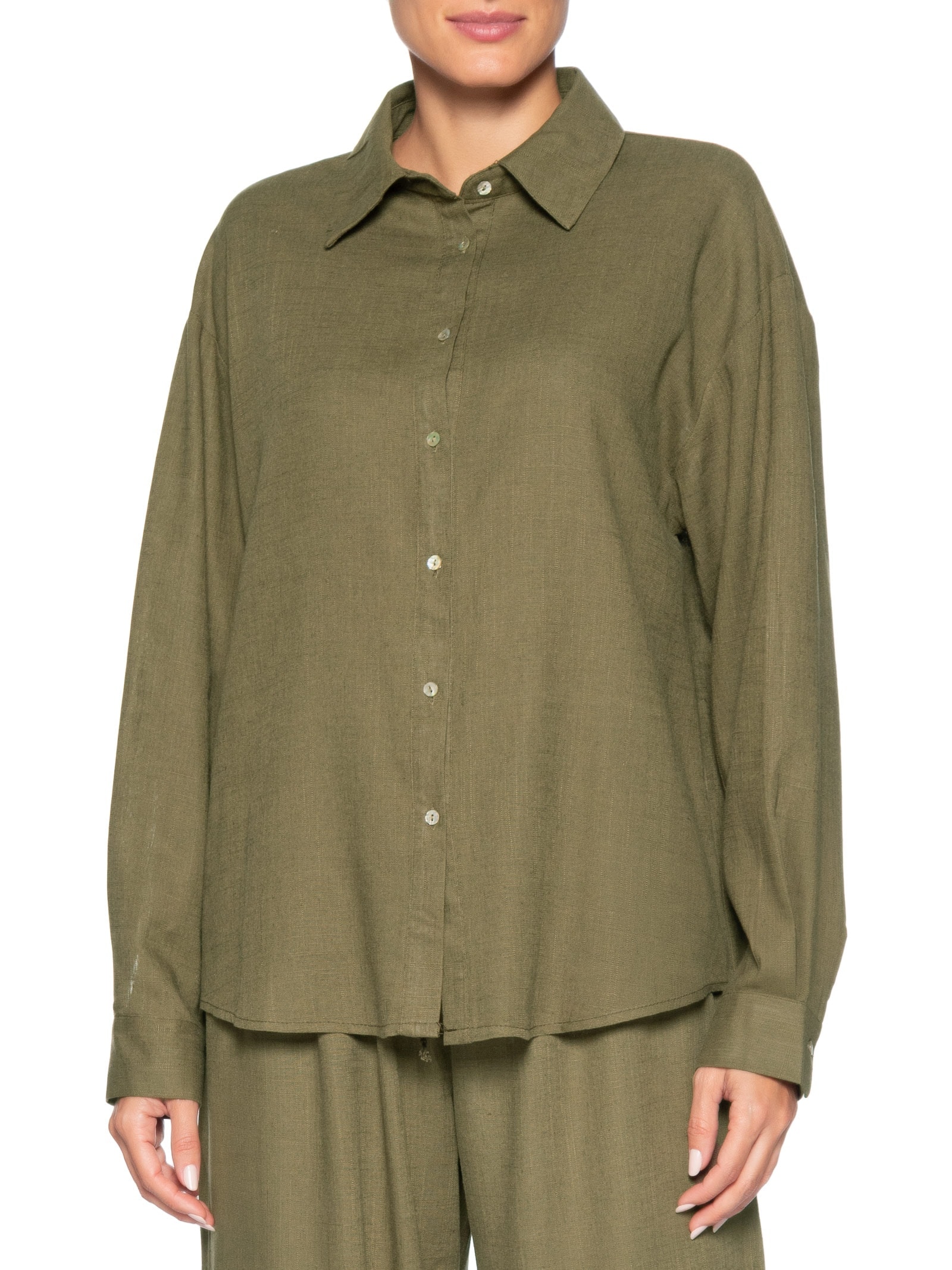 Camisa Feminina Básica Verde Basiq
