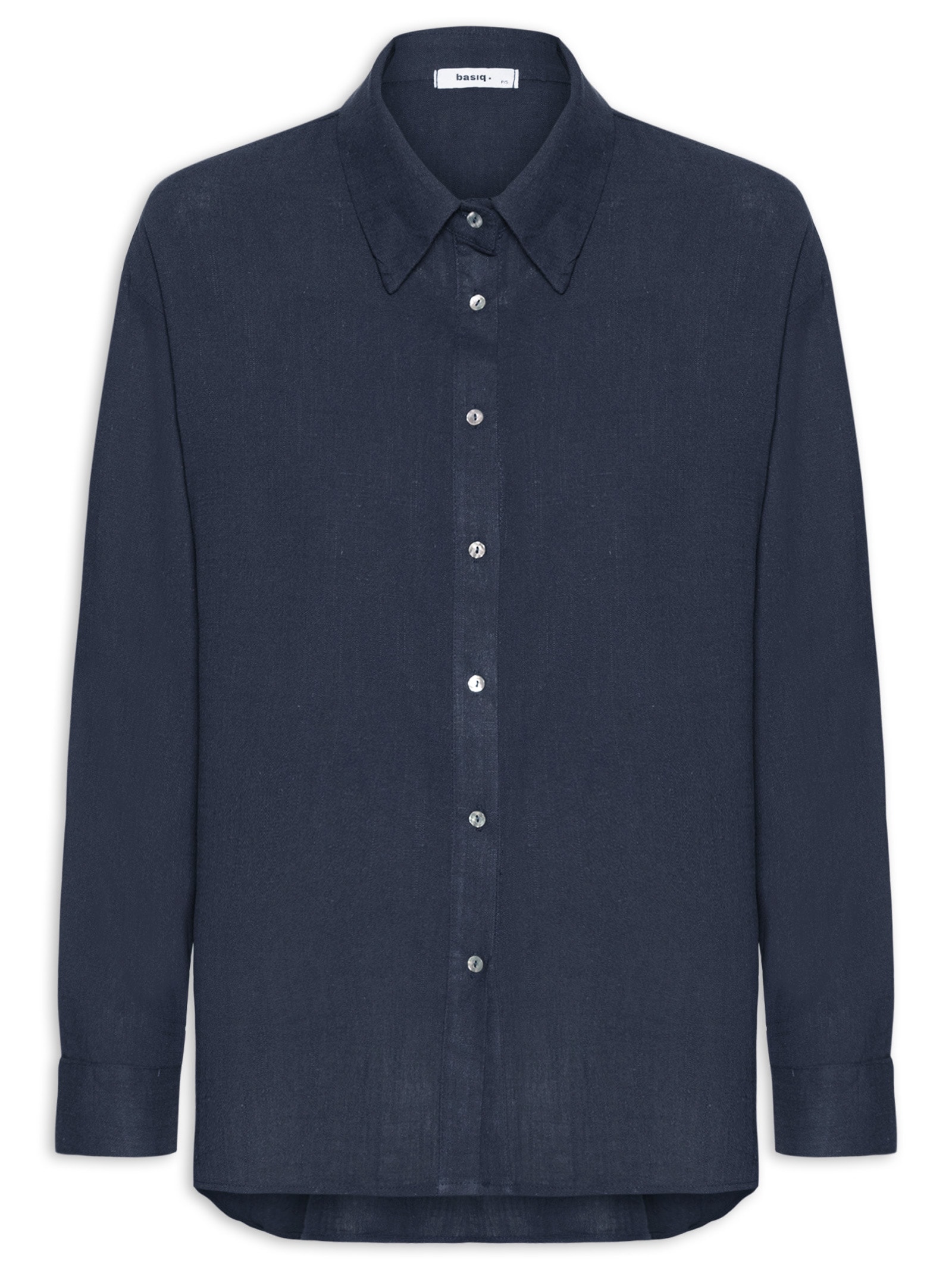 Camisa Feminina Básica – Azul Basiq