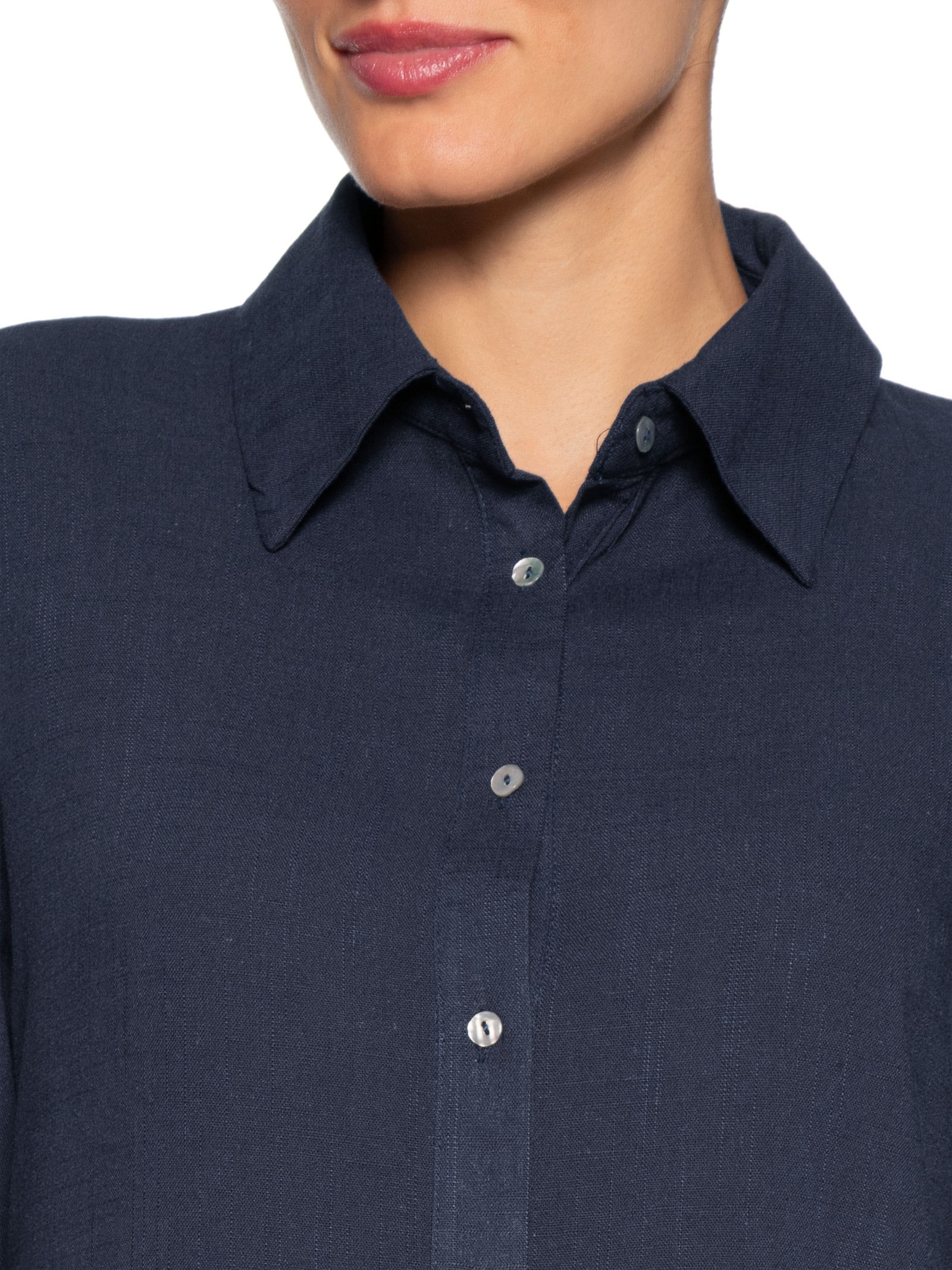 Camisa Feminina Básica – Azul Basiq