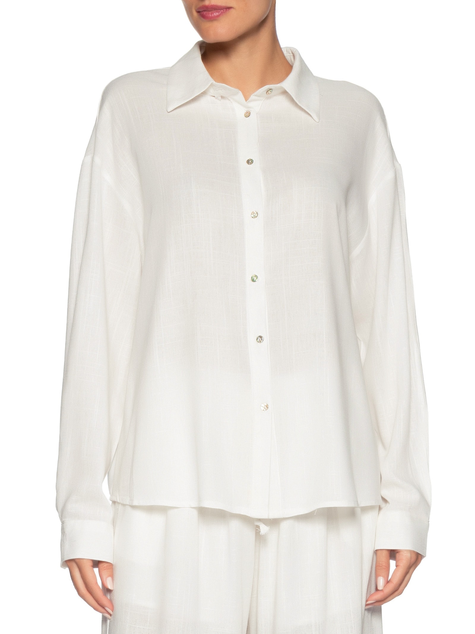 Camisa Feminina Básica – Branco Basiq