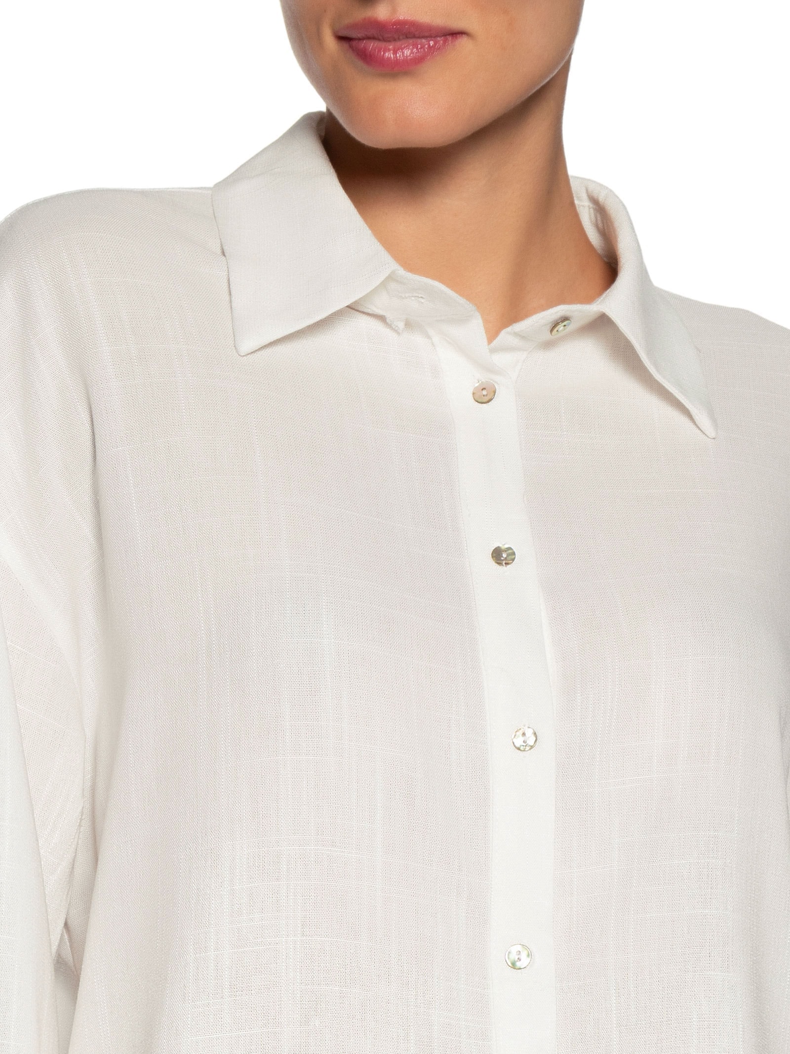 Camisa Feminina Básica – Branco Basiq