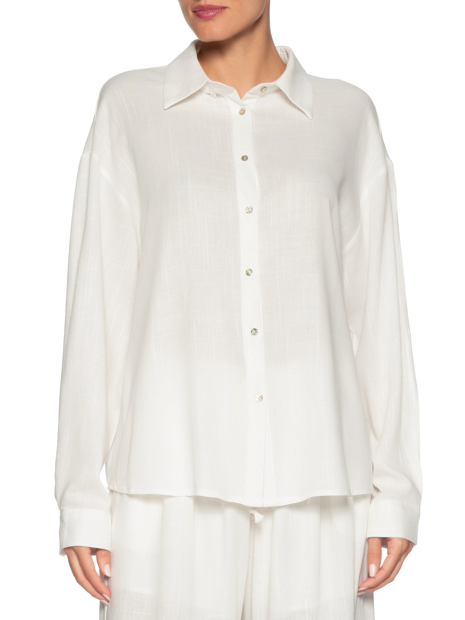 Camisa Feminina Básica – Branco Basiq