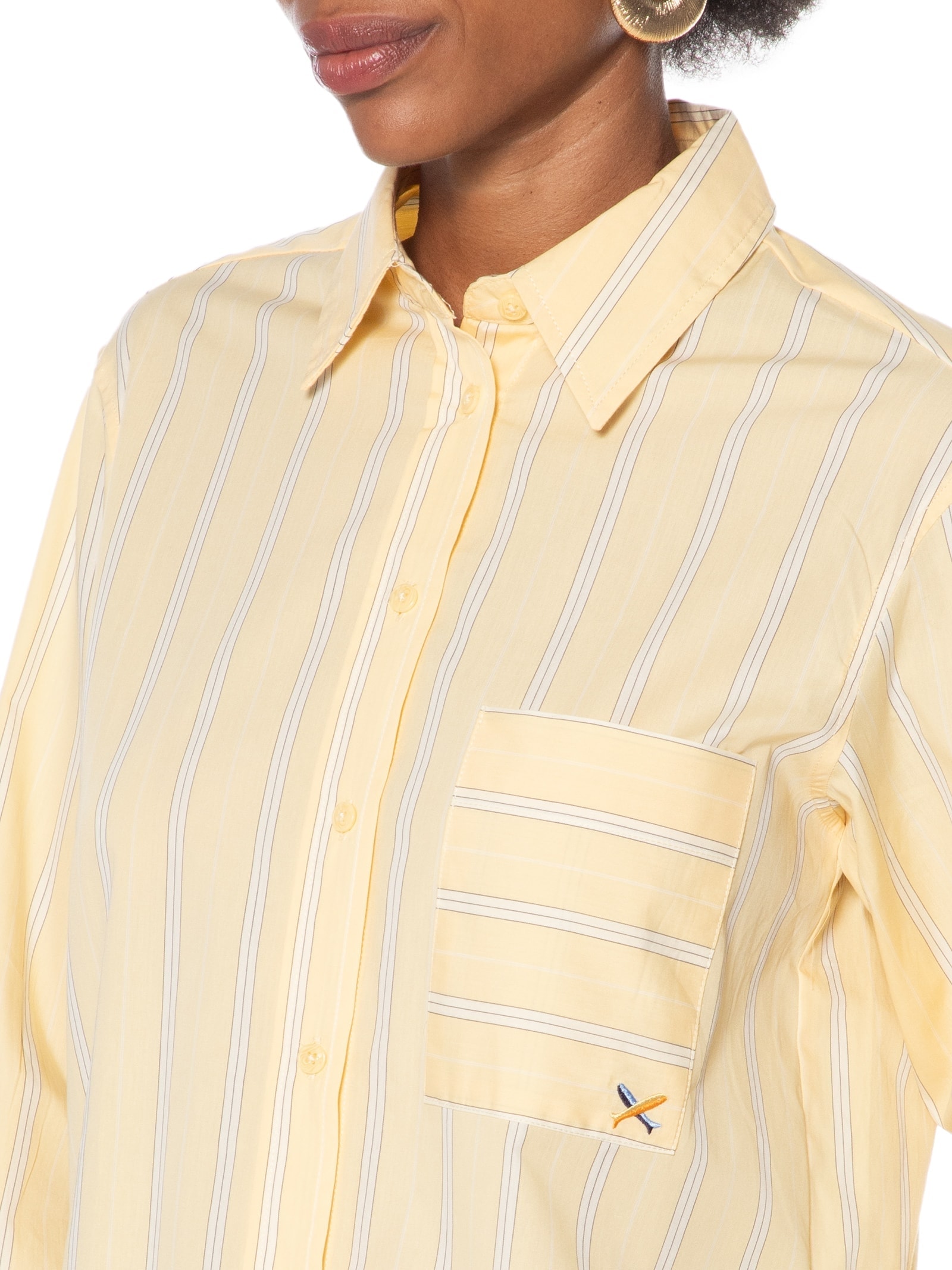 Camisa Feminina Bolso Amarelo Hering