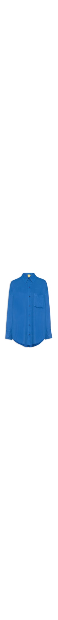 Camisa Feminina Bolso Longa - Azul