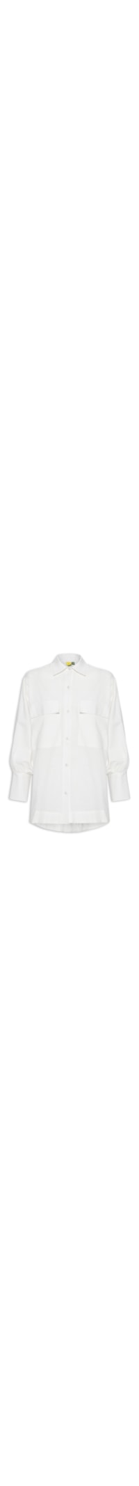 Camisa Feminina Bolso Manga Longa - Branco