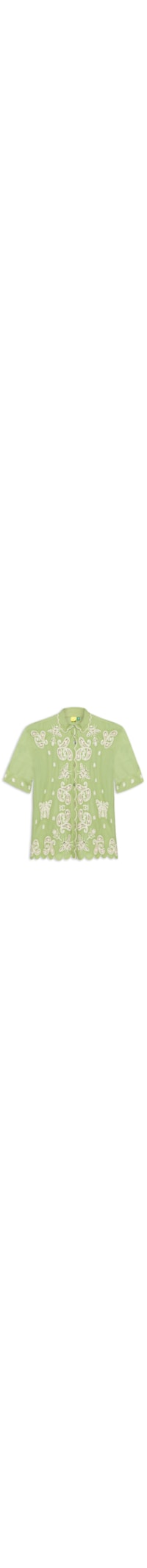 Camisa Feminina Bordada Bandanas Jardim - Verde