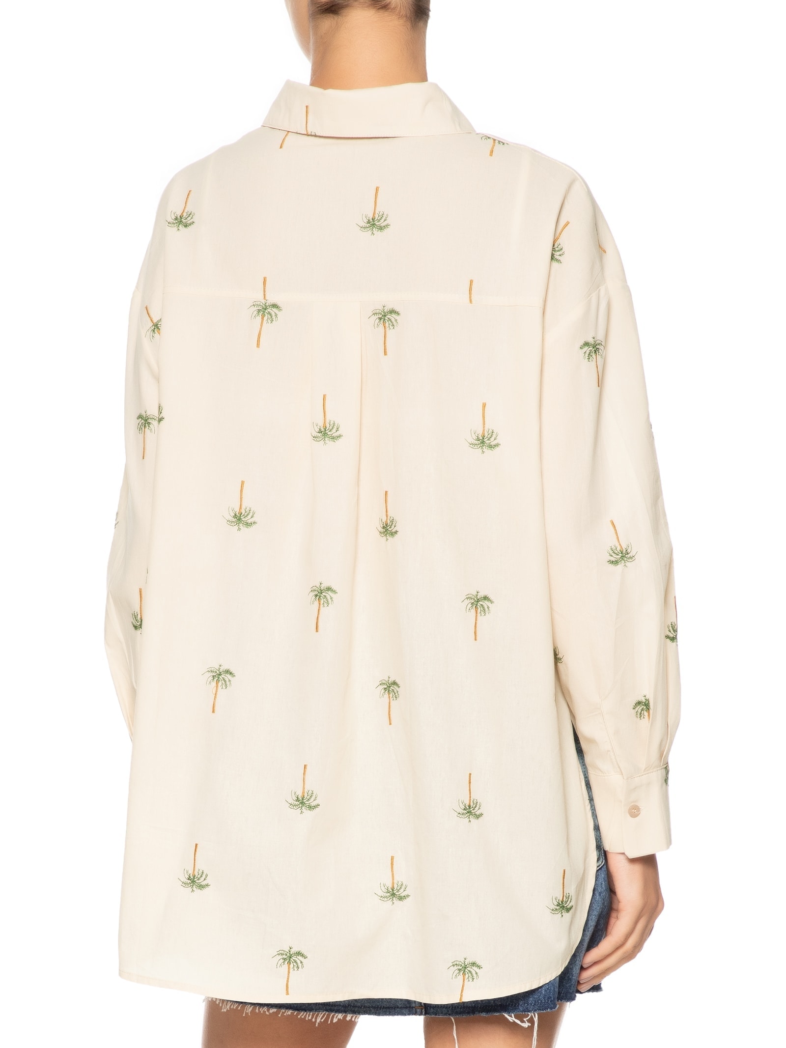 Camisa Feminina Bordada Bege Mktbeach