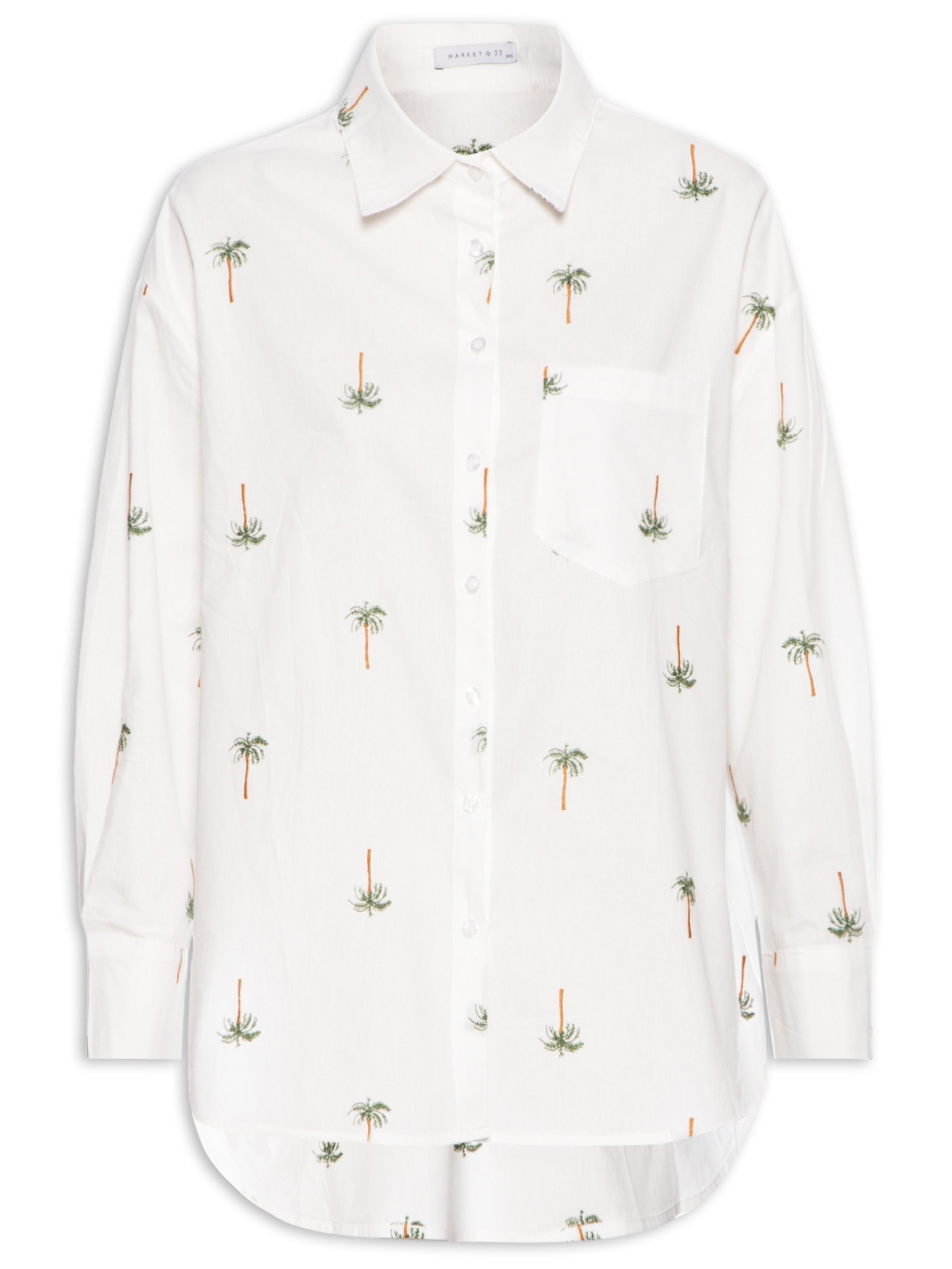 Camisa Feminina Bordada Off White Mktbeach