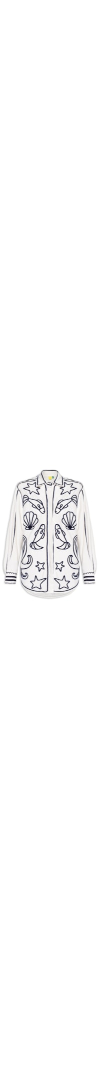 Camisa Feminina Bordada Pescador - Branco