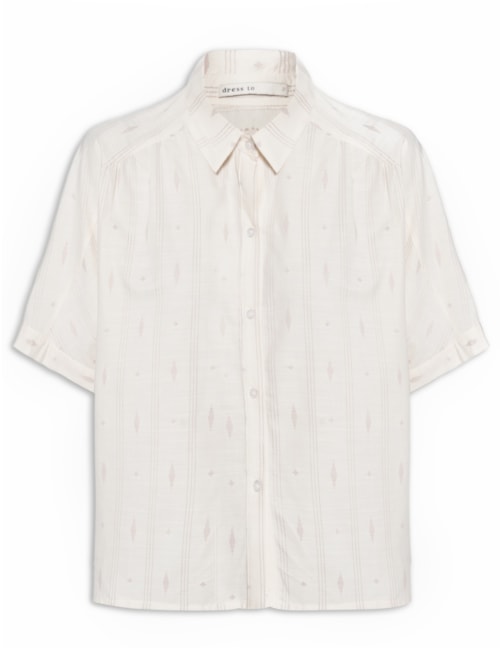 Camisa Feminina Bordado Caminhos – Off White