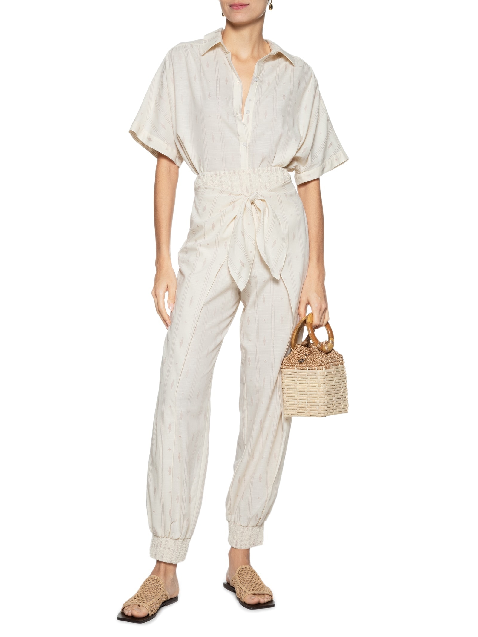 Camisa Feminina Bordado Caminhos Off White Dress To