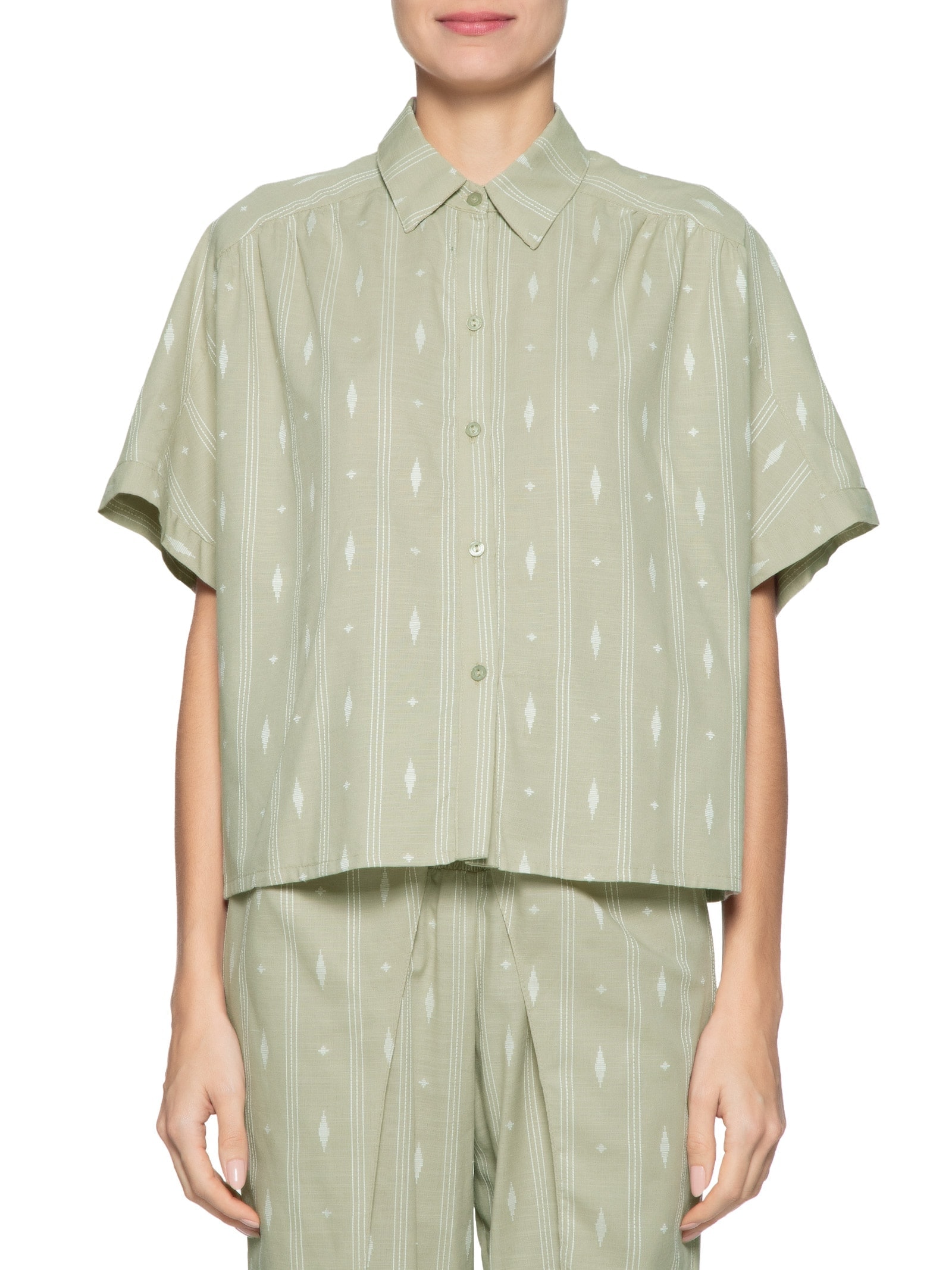 Camisa Feminina Bordado Caminhos Verde Dress To