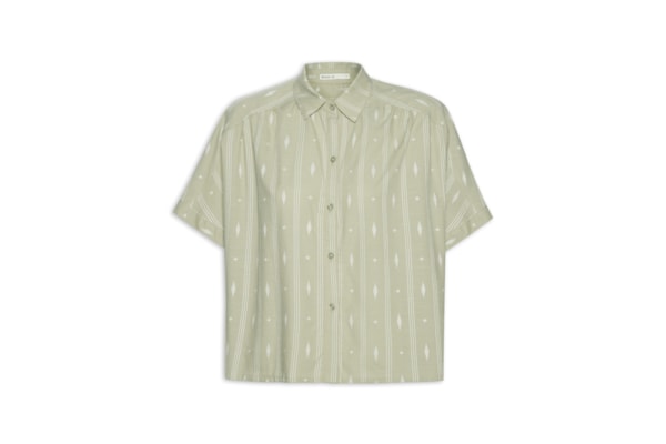 Camisa Feminina Bordado Caminhos - Verde