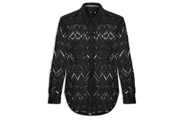Camisa Feminina Bordado Gale - Preto