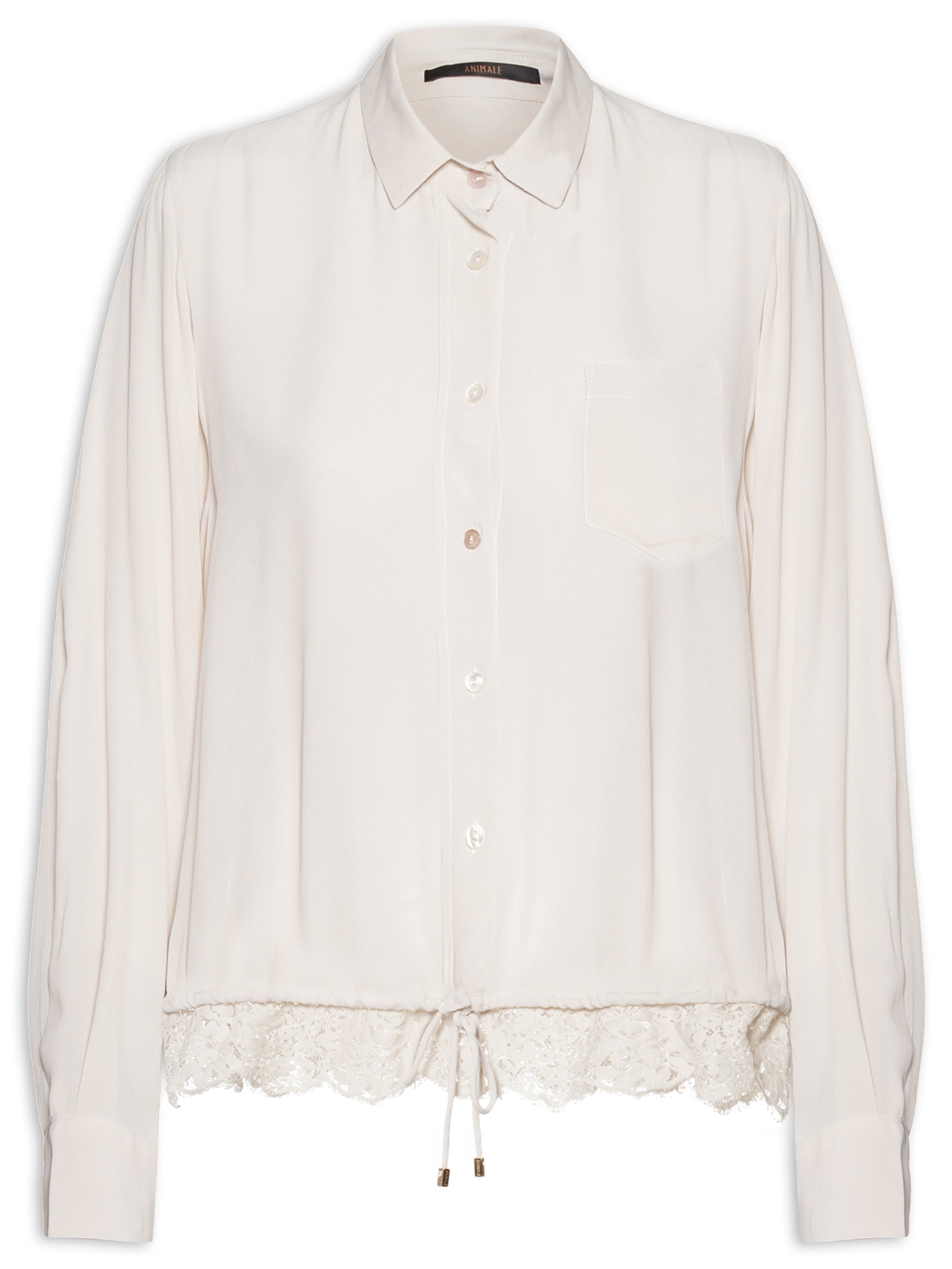 Camisa Feminina Bossa Pétala Bege Animale