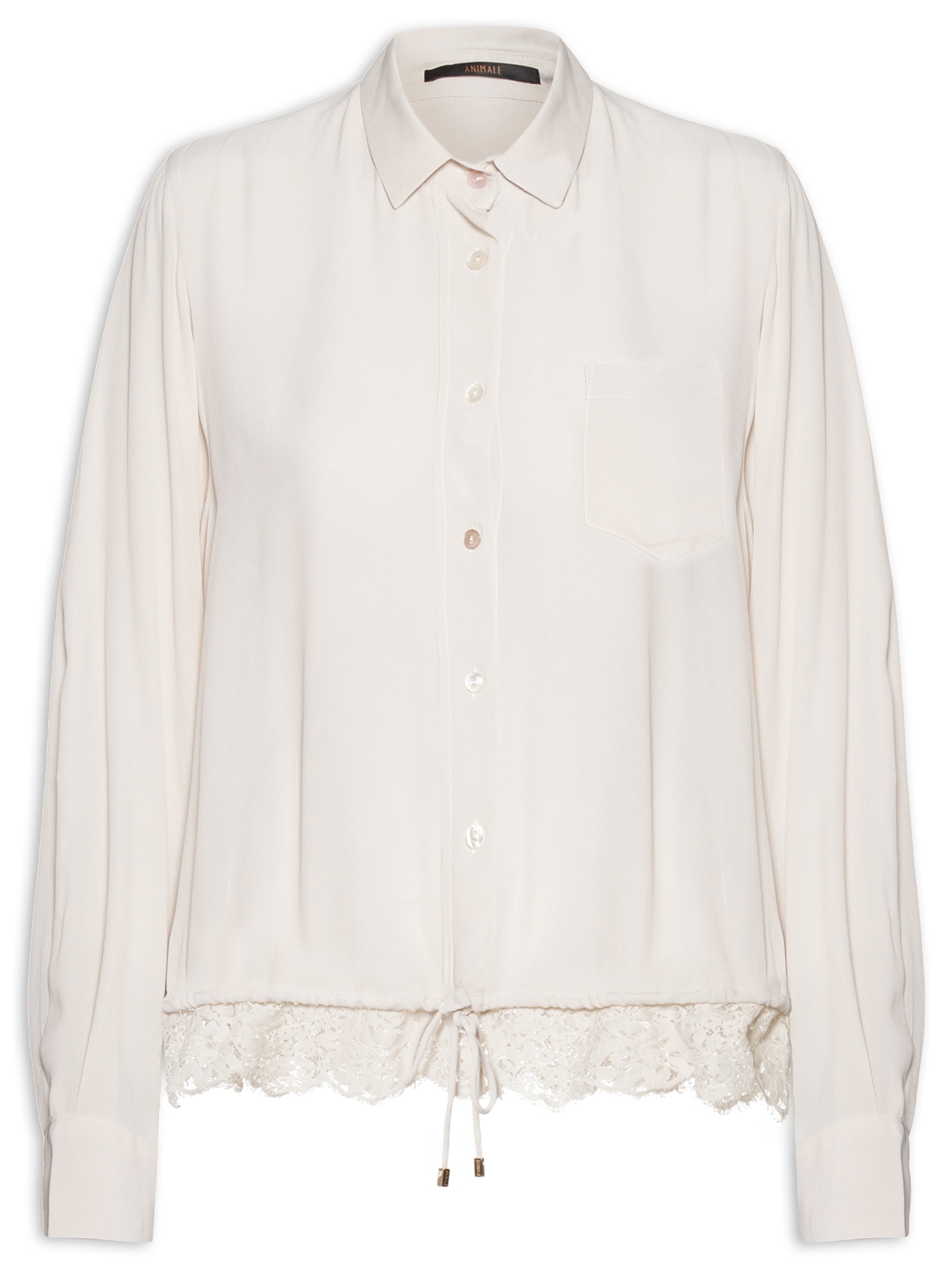 Camisa Feminina Bossa Pétala Bege Animale