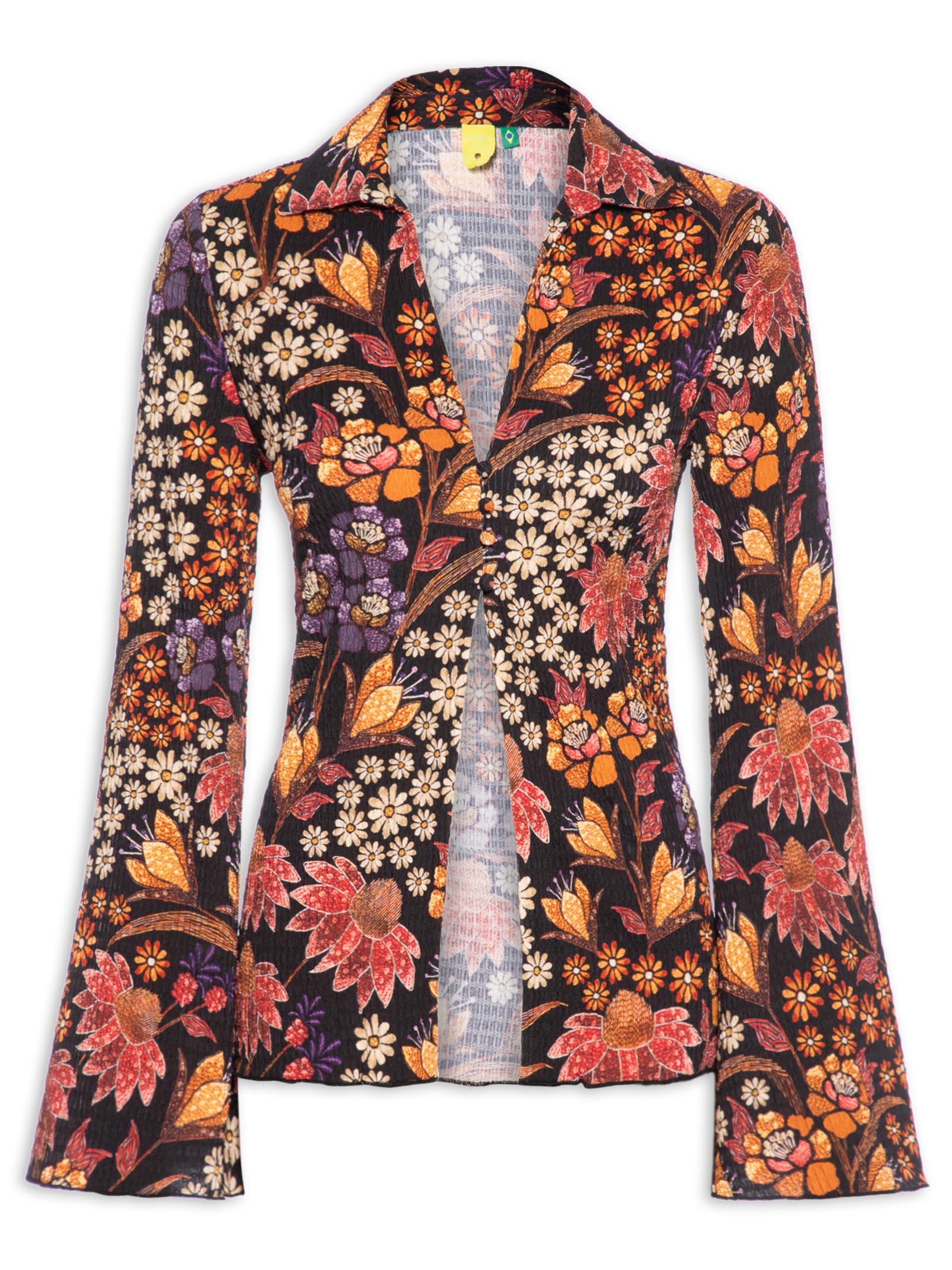 Camisa Feminina Botões Lili Preto Farm