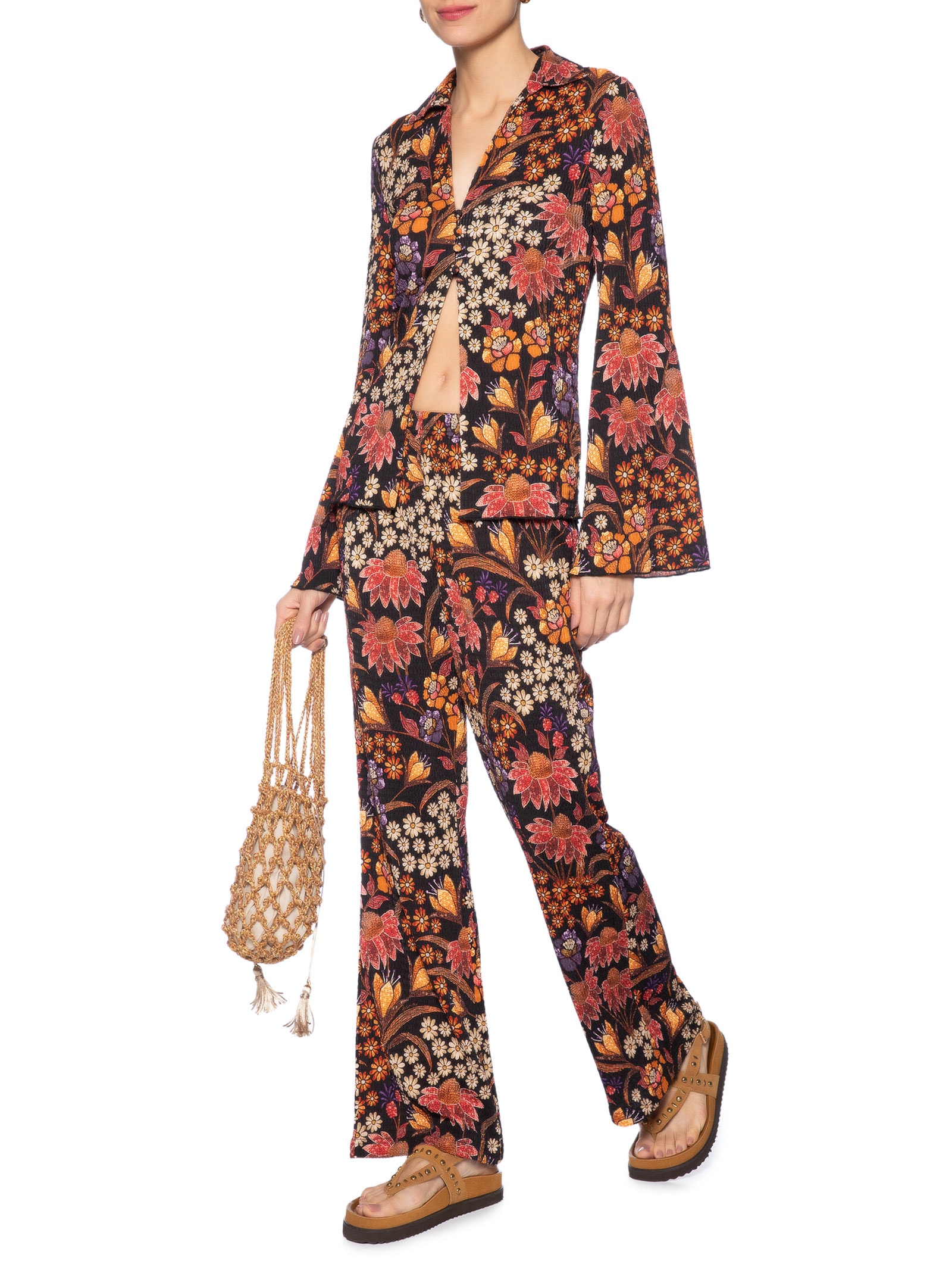 Camisa Feminina Botões Lili Preto Farm