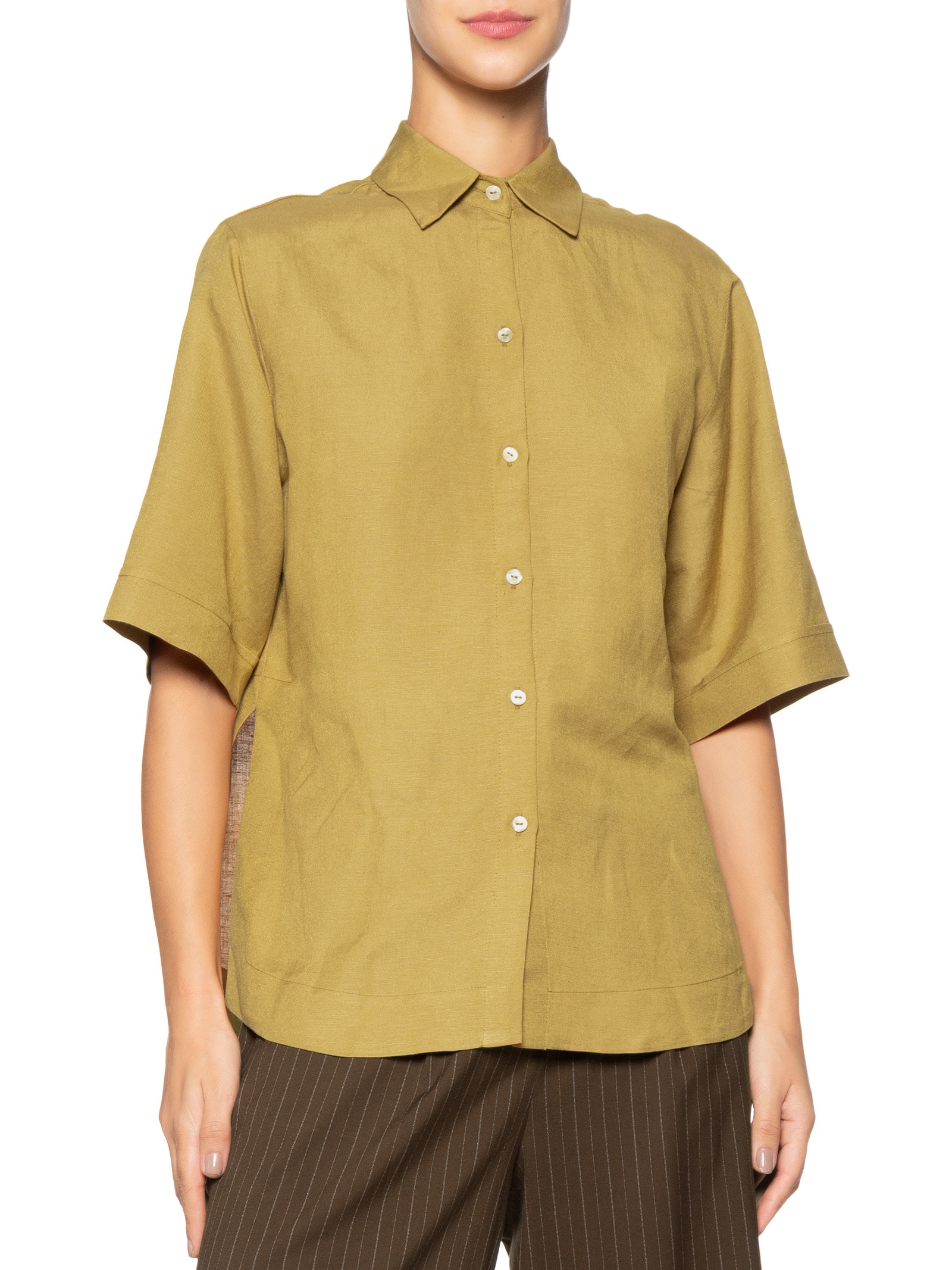 Camisa Feminina Caixote Demerara Linho Verde Animale