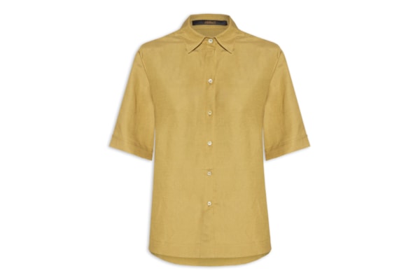 Camisa Feminina Caixote Demerara Linho - Verde