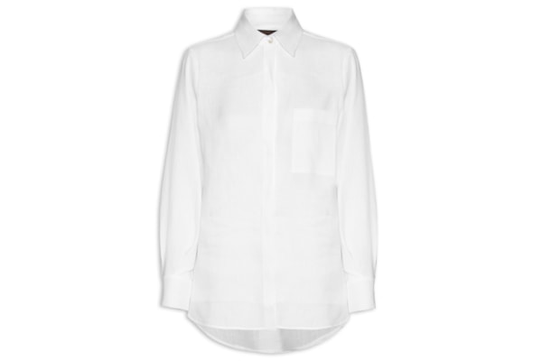 Camisa Feminina Cambraia de Linho - Off White