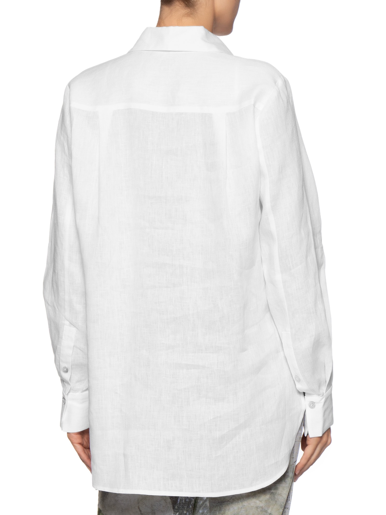 Camisa Feminina Cambraia de Linho Off White Animale