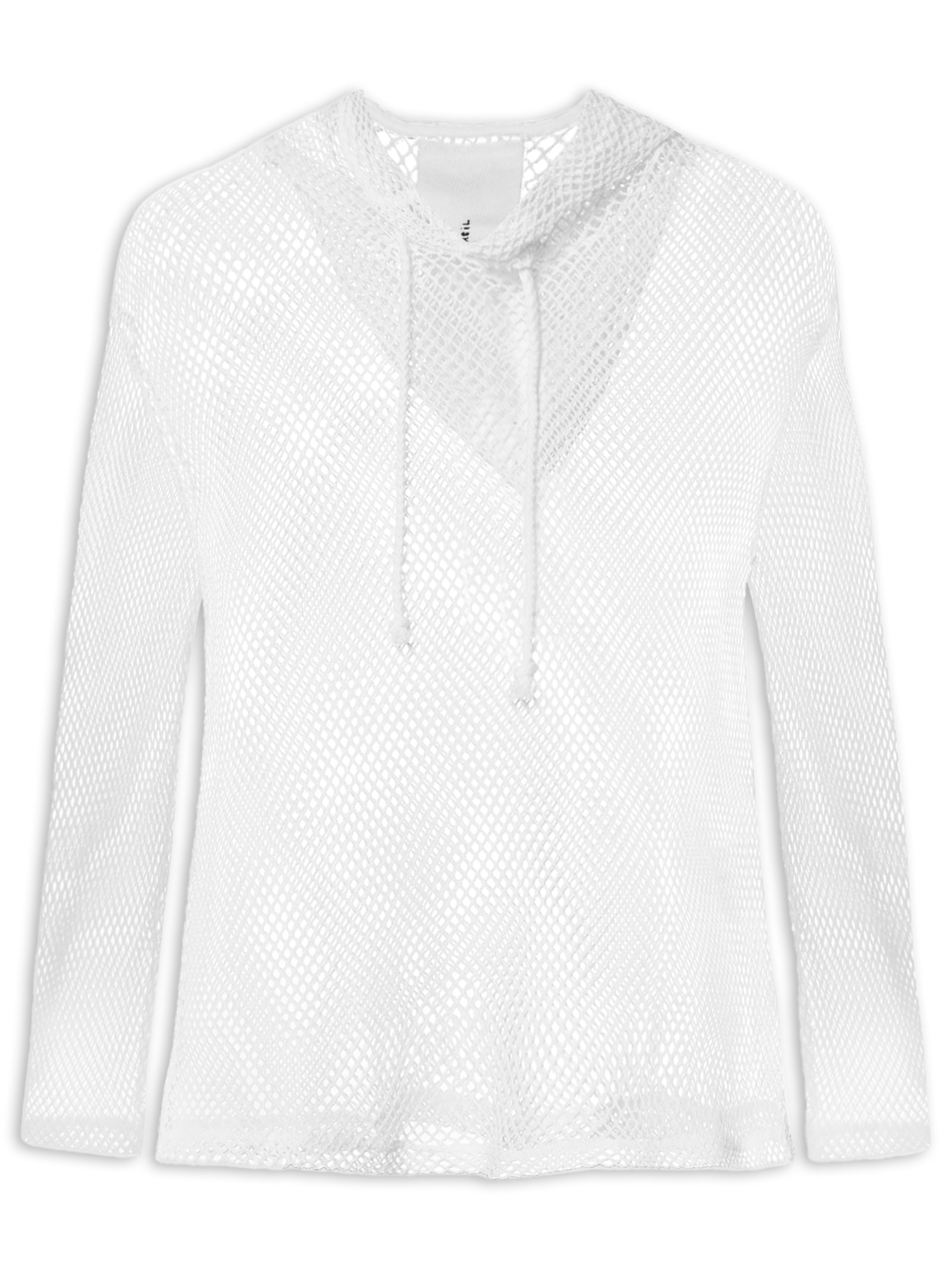 Camisa Feminina Capuz Layers Tela Branco Osklen