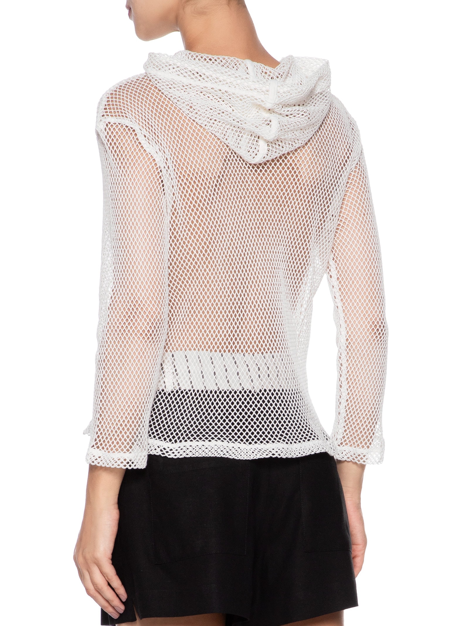 Camisa Feminina Capuz Layers Tela Branco Osklen