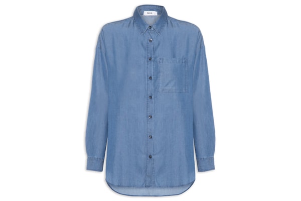 Camisa Feminina Casual Manga Longa - Azul