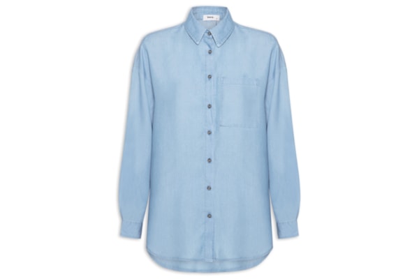 Camisa Feminina Casual Manga Longa - Azul