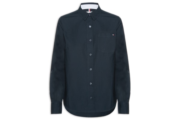 Camisa Feminina Classic Poplin Roll-Tab - Azul