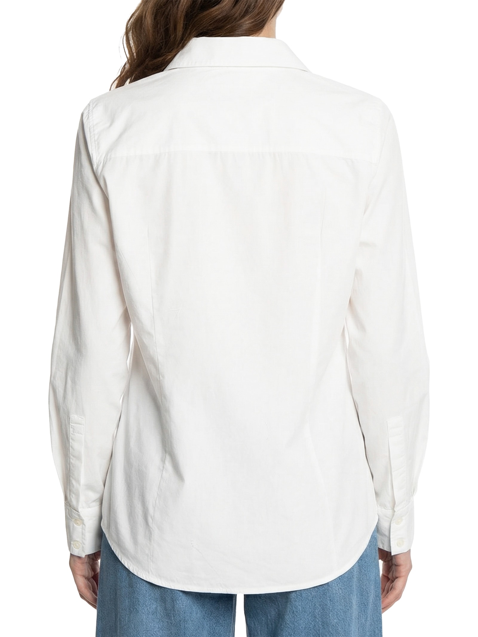 Camisa Feminina Classic Poplin Roll-Tab Branco Tommy Hilfiger