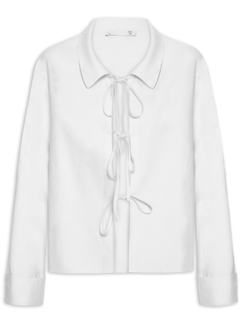 Camisa Feminina Com Abertura Frontal – Branco