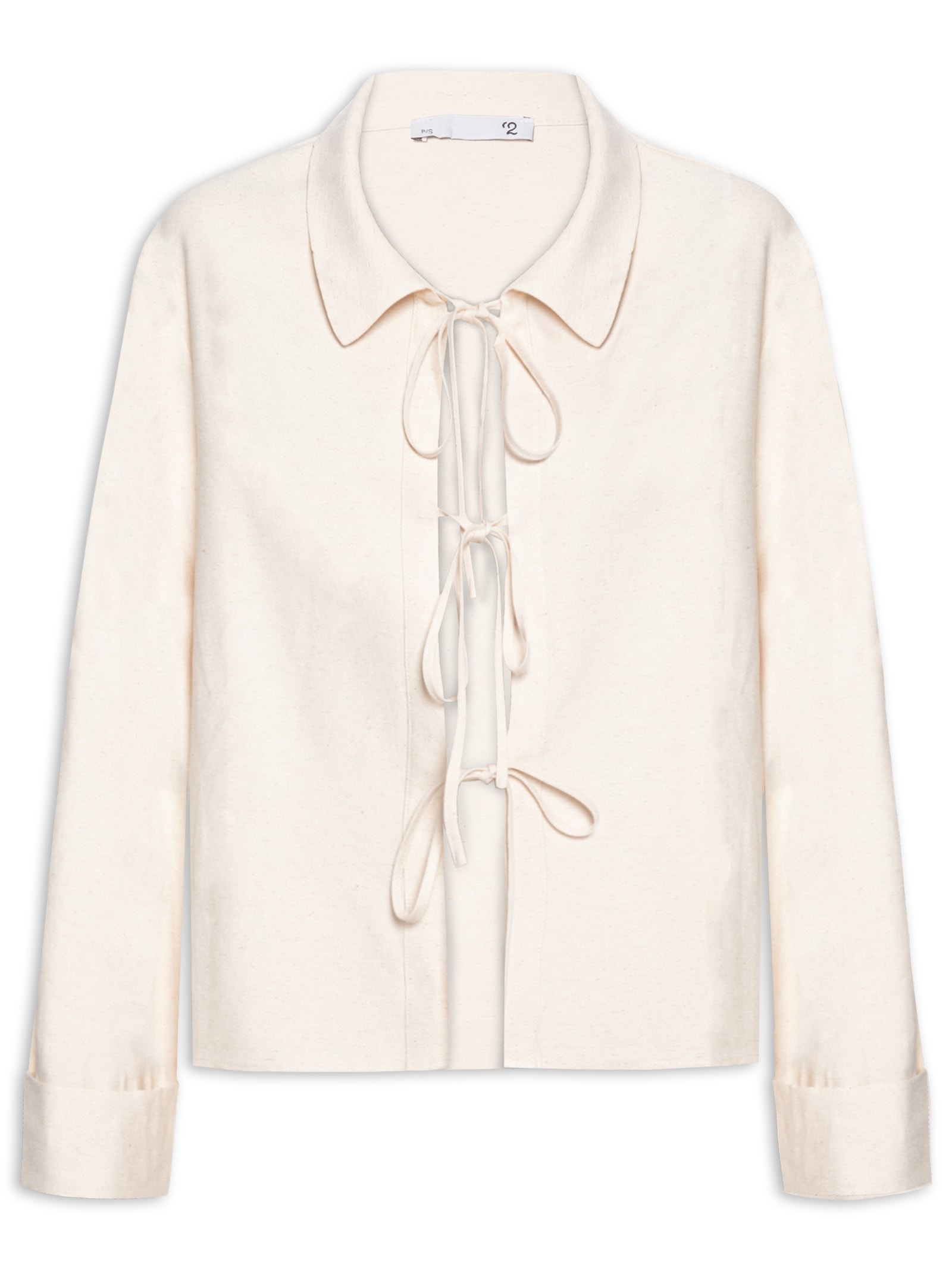 Camisa Feminina Com Abertura Frontal Off White '2Essential