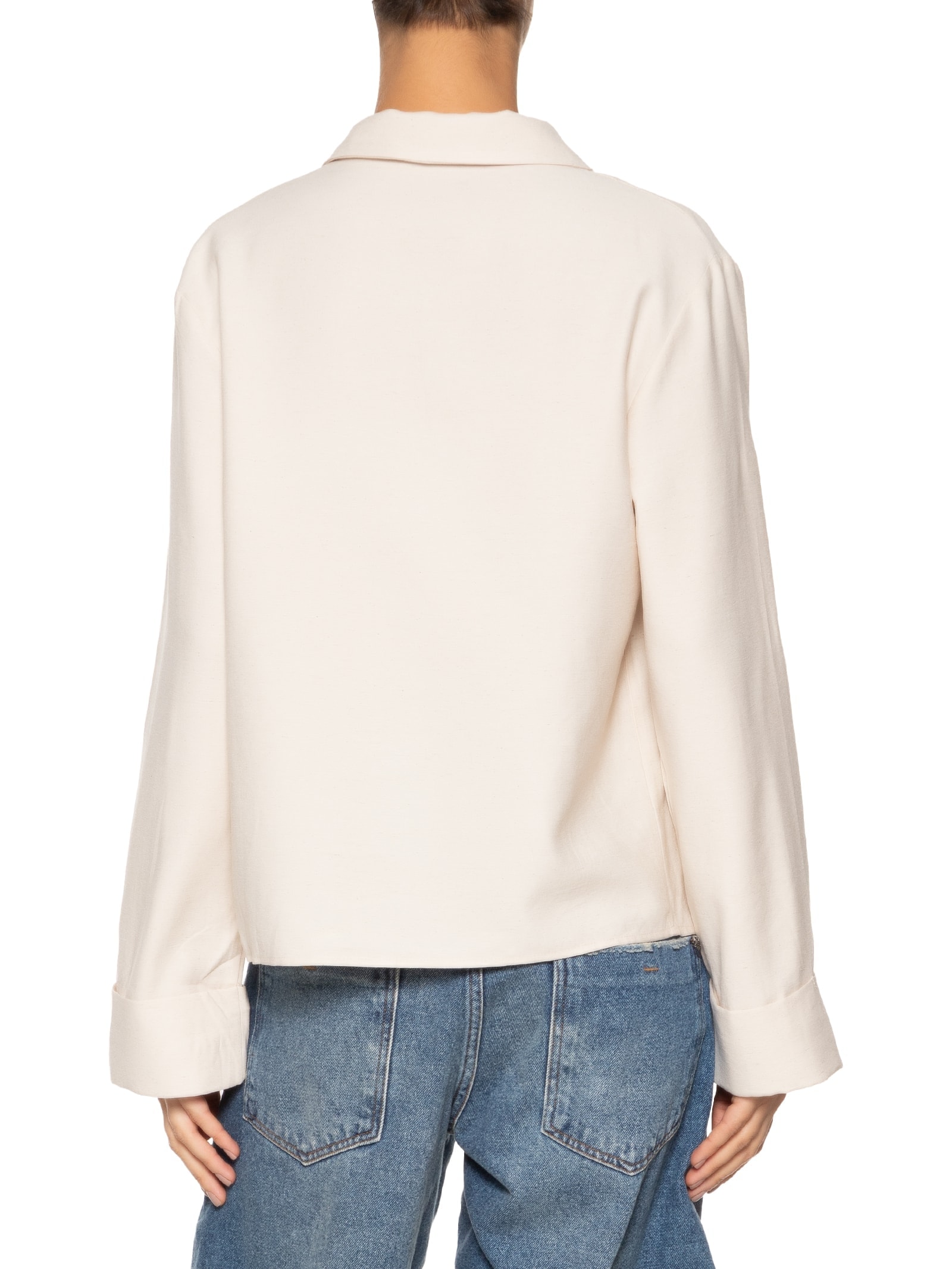 Camisa Feminina Com Abertura Frontal Off White '2Essential