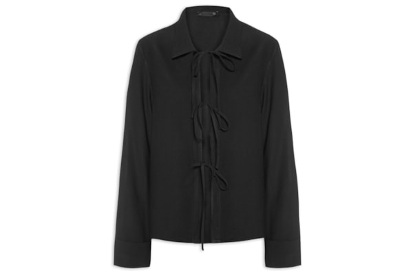 Camisa Feminina Com Abertura Frontal - Preto