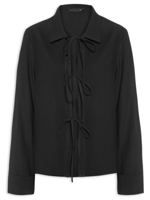 Camisa Feminina Com Abertura Frontal – Preto