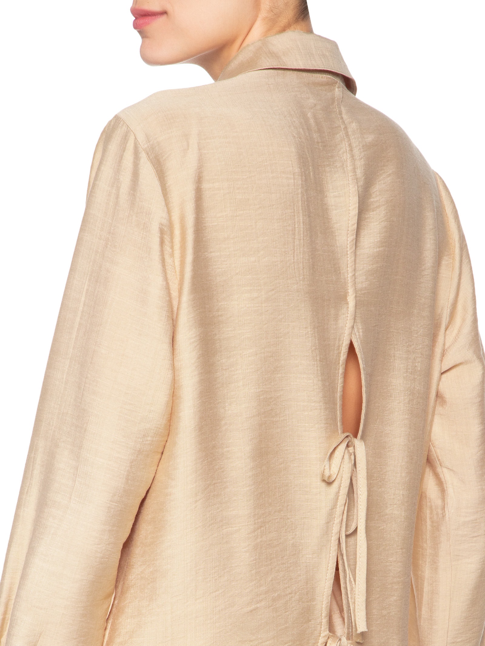 Camisa Feminina Com Amarração Nas Costas Bege Market 33