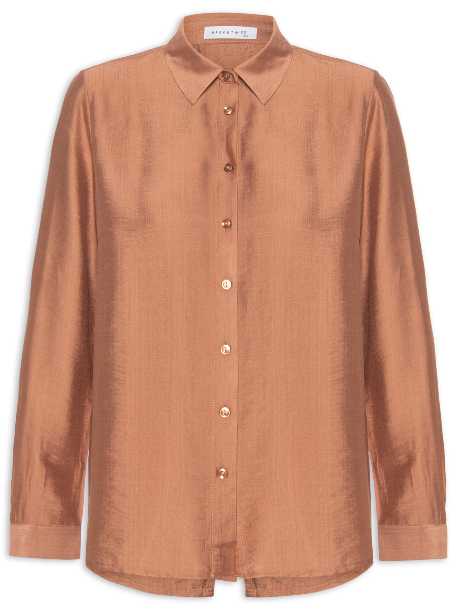 Camisa Feminina Com Amarração Nas Costas Marrom Market 33