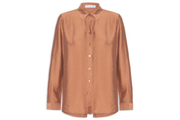 Camisa Feminina Com Amarração Nas Costas - Marrom