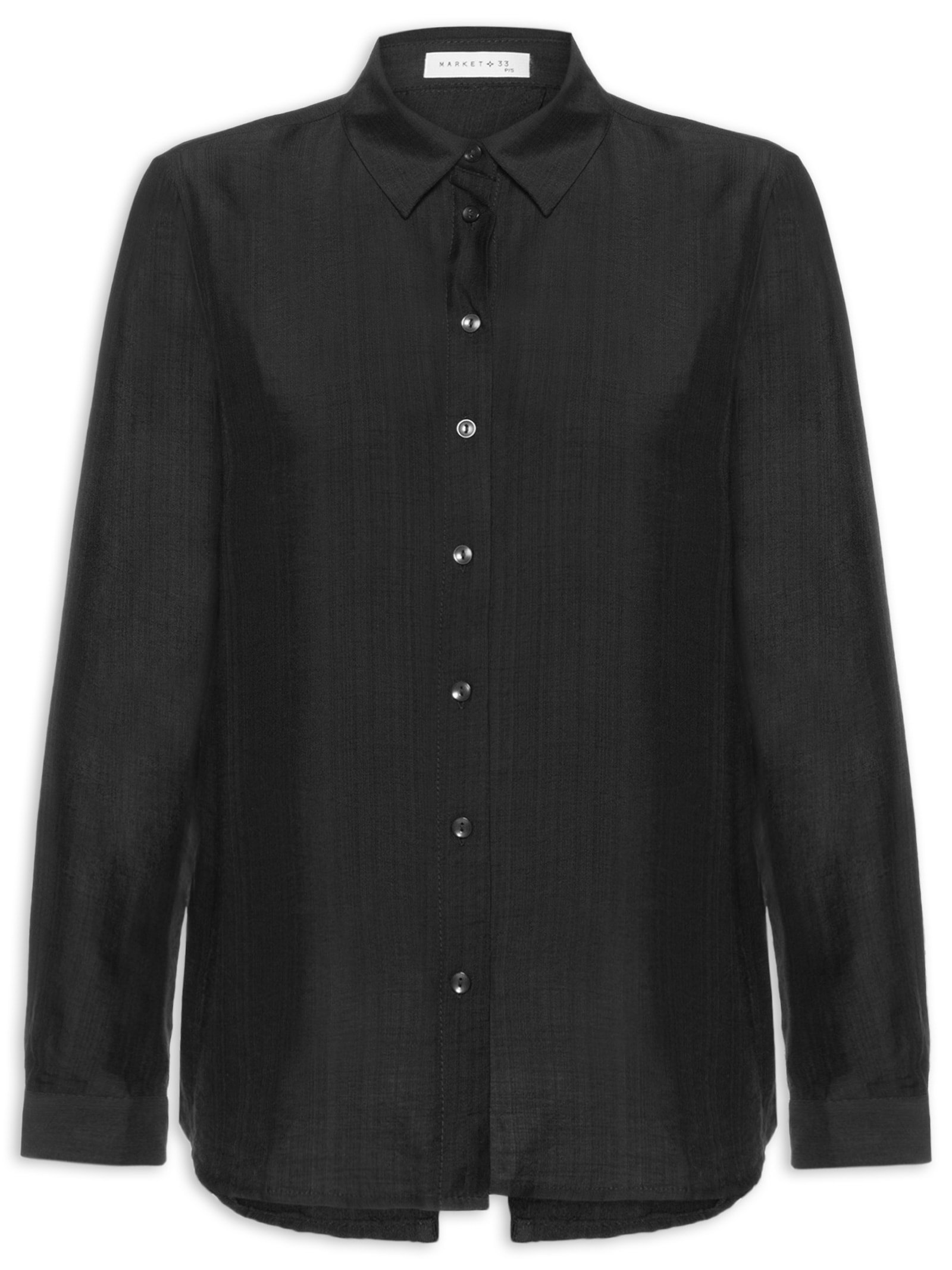 Camisa Feminina Com Amarração Nas Costas Preto Market 33