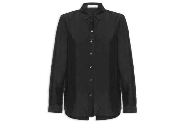 Camisa Feminina Com Amarração Nas Costas - Preto
