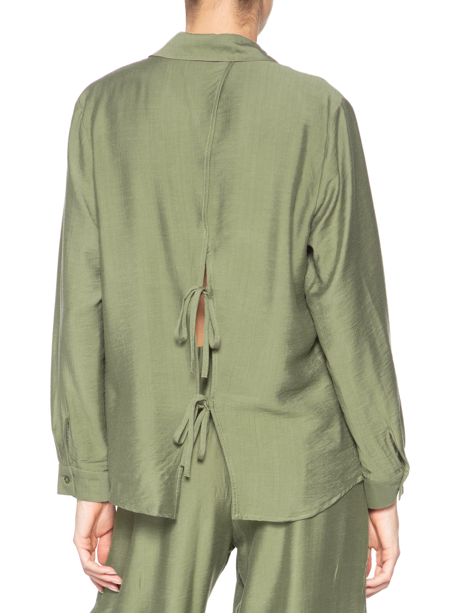 Camisa Feminina Com Amarração Nas Costas Verde Market 33