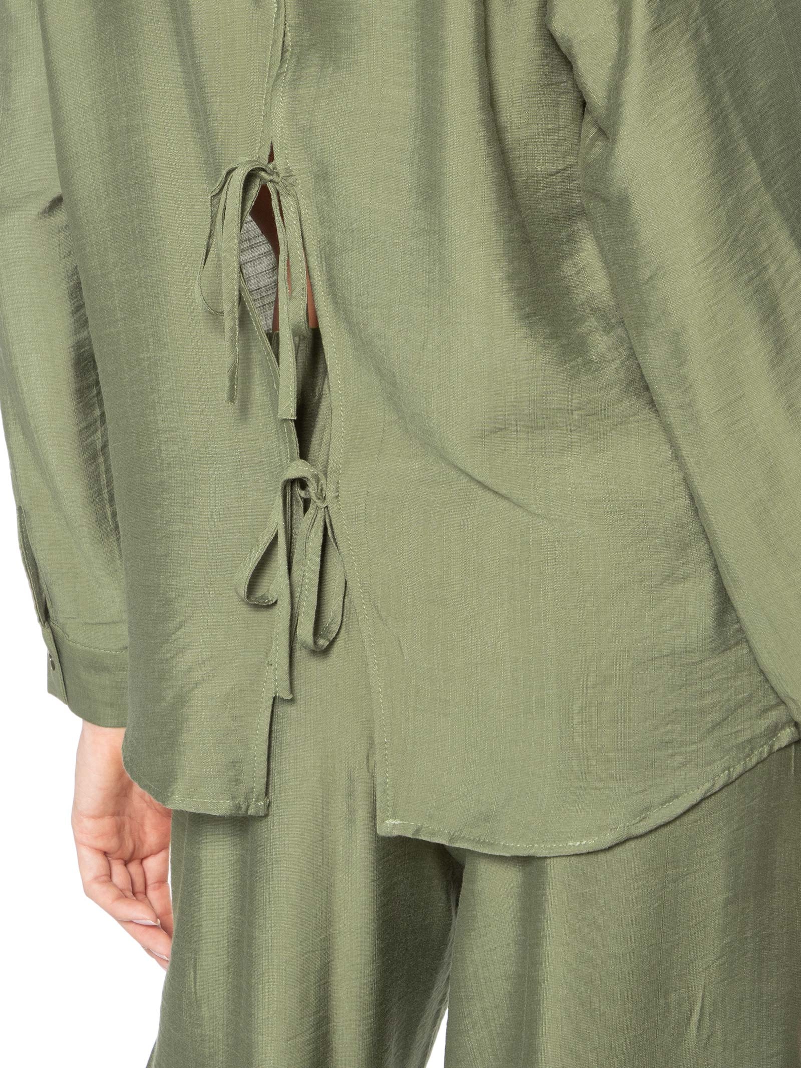 Camisa Feminina Com Amarração Nas Costas Verde Market 33