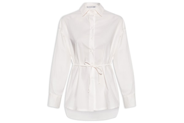 Camisa Feminina com Amarração - Off White