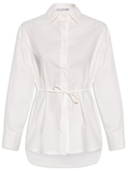 Camisa Feminina com Amarração – Off White