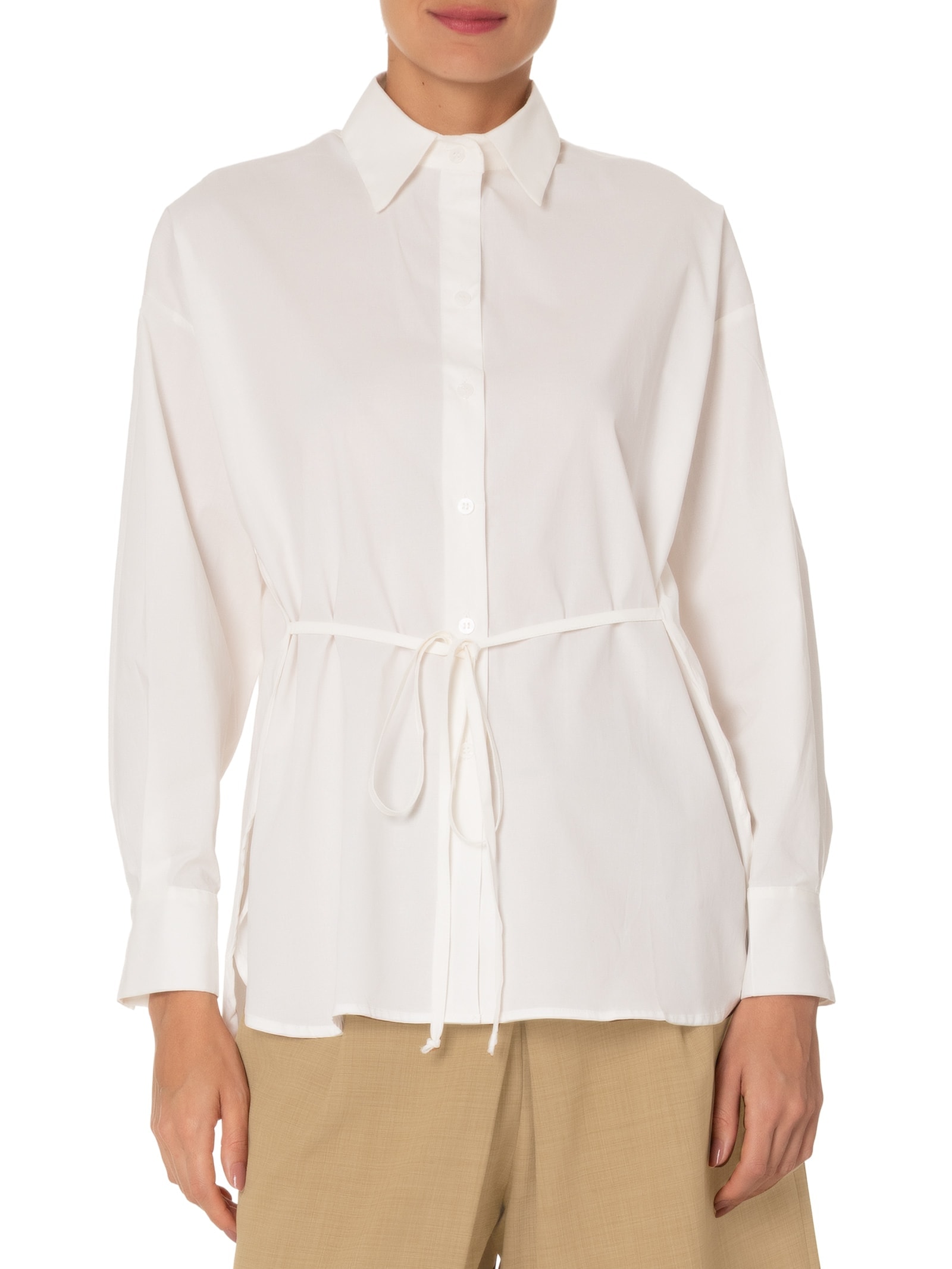 Camisa Feminina com Amarração Off White '2Essential